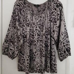 Express | Snow leopard silky blouse